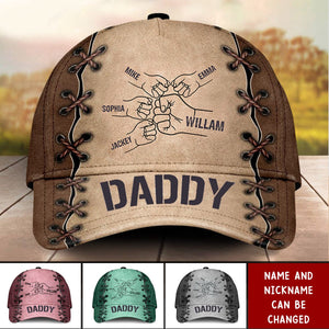 Grandpa Papa Daddy Fist Bump Father’s Day Family Personalized Cap