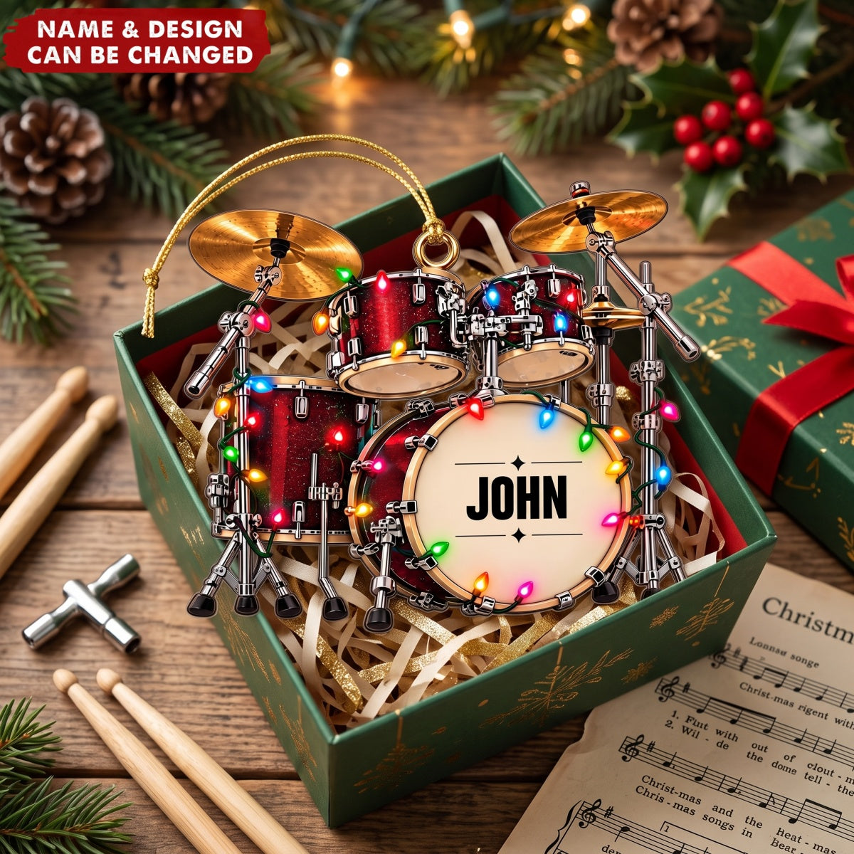 Drum Life – Personalized Acrylic Custom Shape Ornament