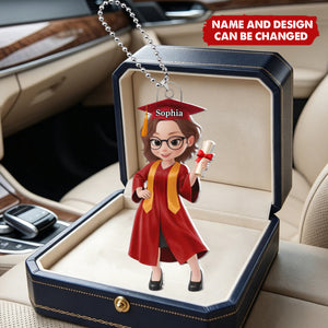 Welcome To A Bright Future - Personalized Acrylic Car Hanger, Gift For Graduation