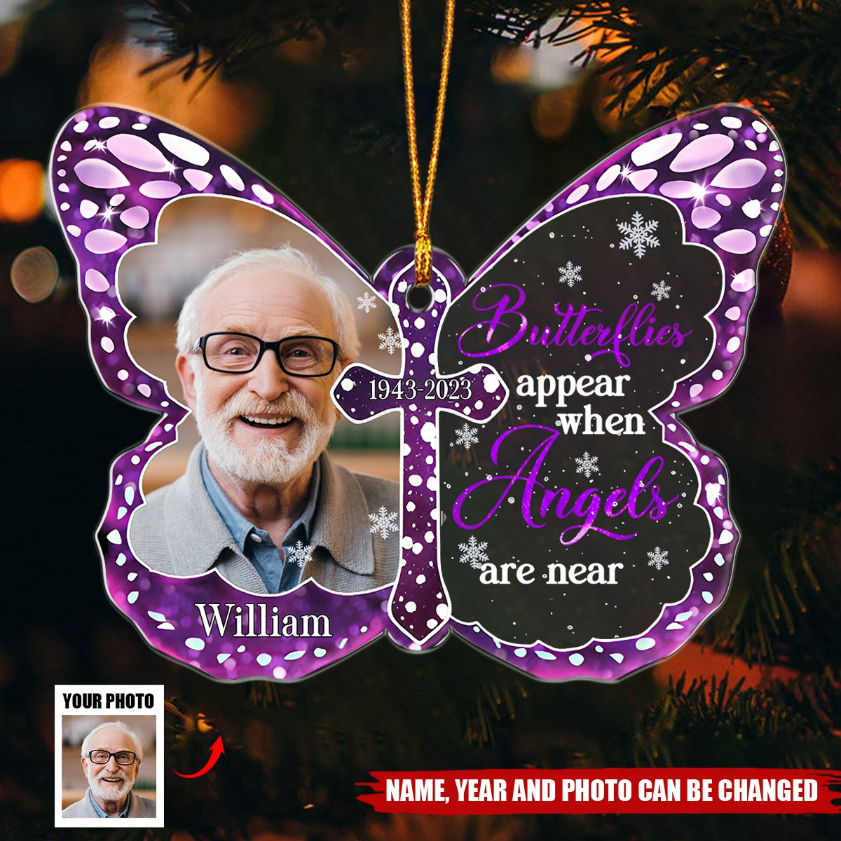 Custom Photo I Am Always With You Memorial - Personalized Custom Shaped Acrylic Ornament