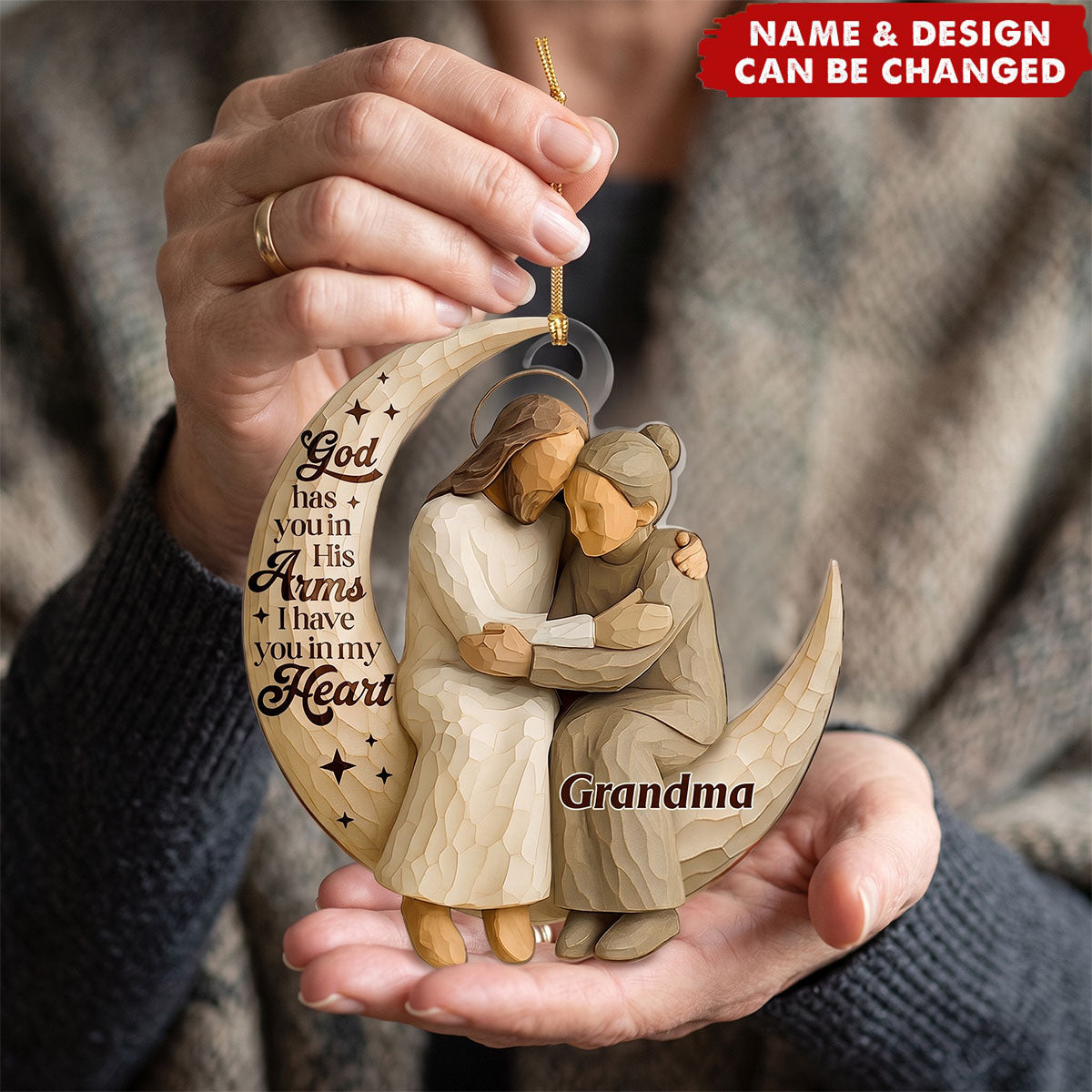 God Has You In His Arms - Personalized 1-Layer Acrylic Ornament