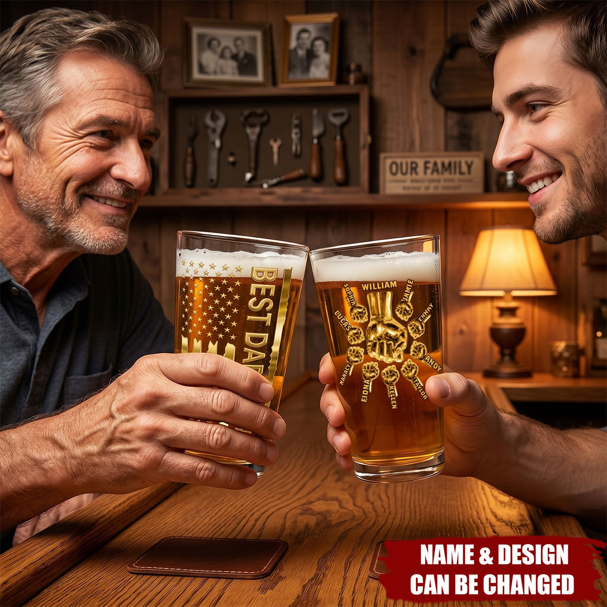 Best Dad Ever - Personalized Beer Glass