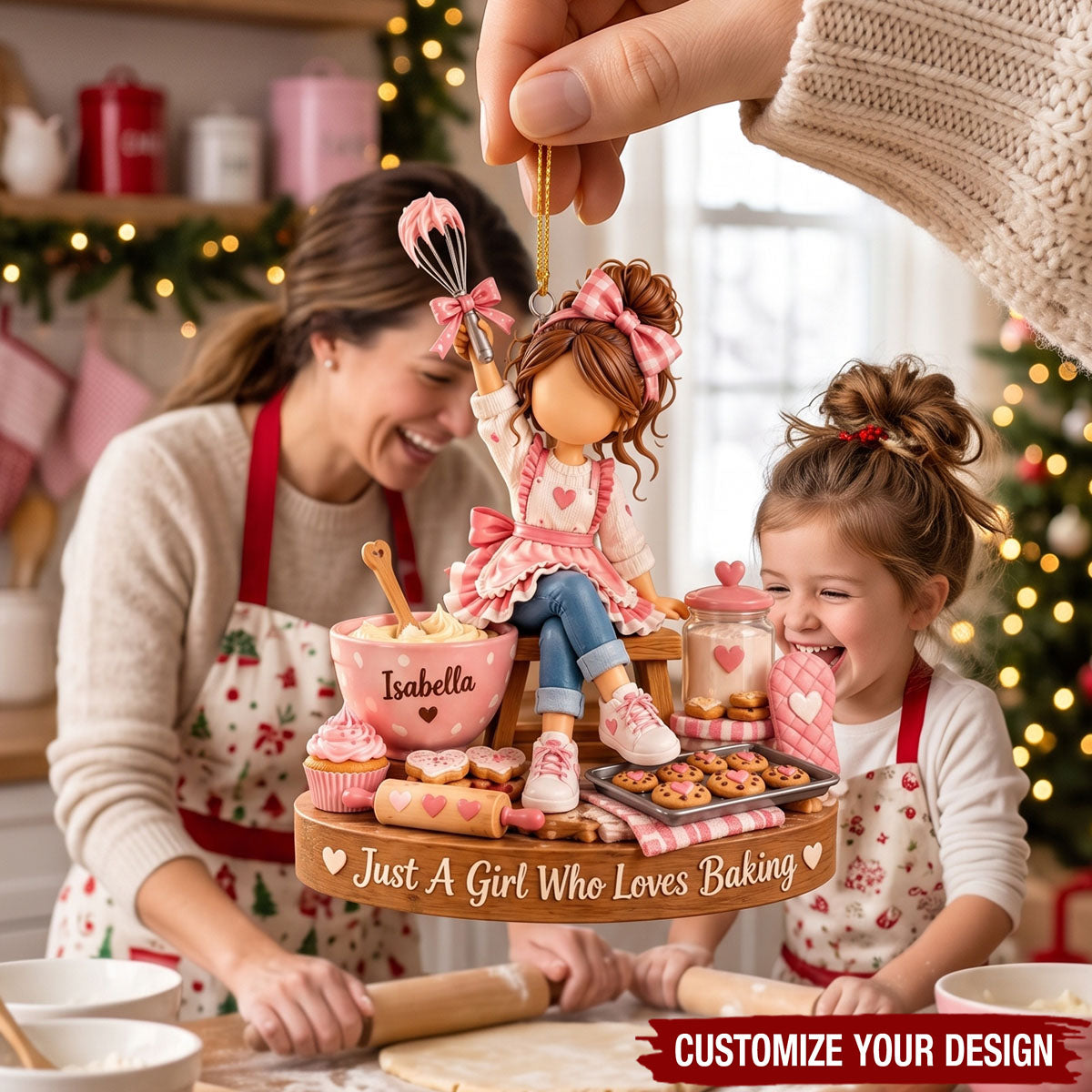 Personalized Baking Ornament - Custom Baker Girl Gift