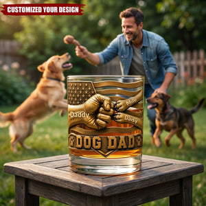 Dog Dad Drinking Glass - Personalized Gifts For Dad