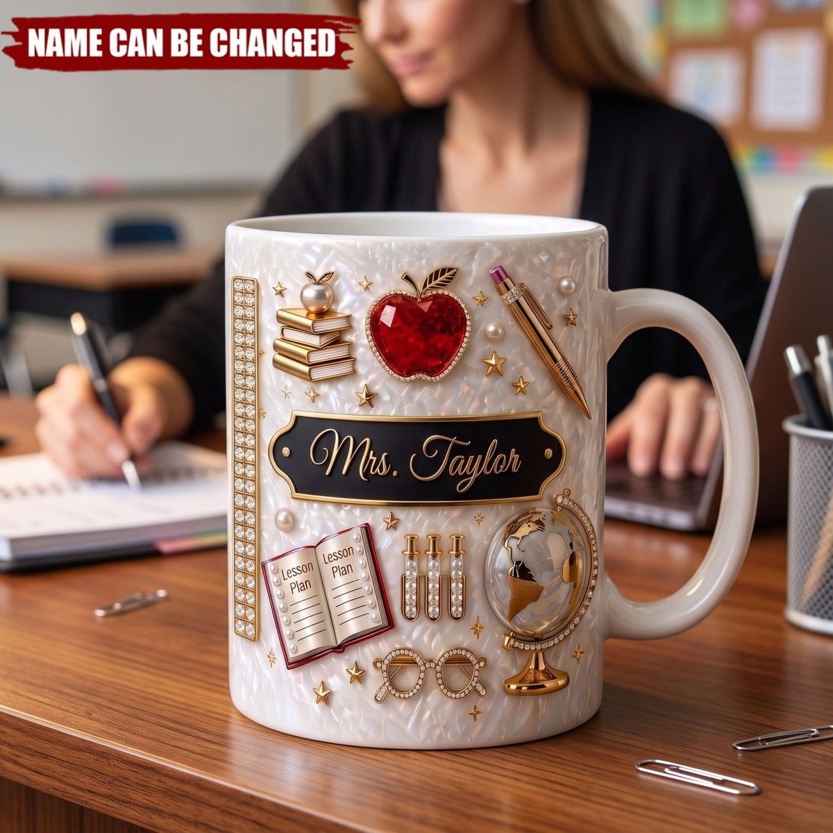 Luxury Teacher Name - Personalized Custom Coffee Mug