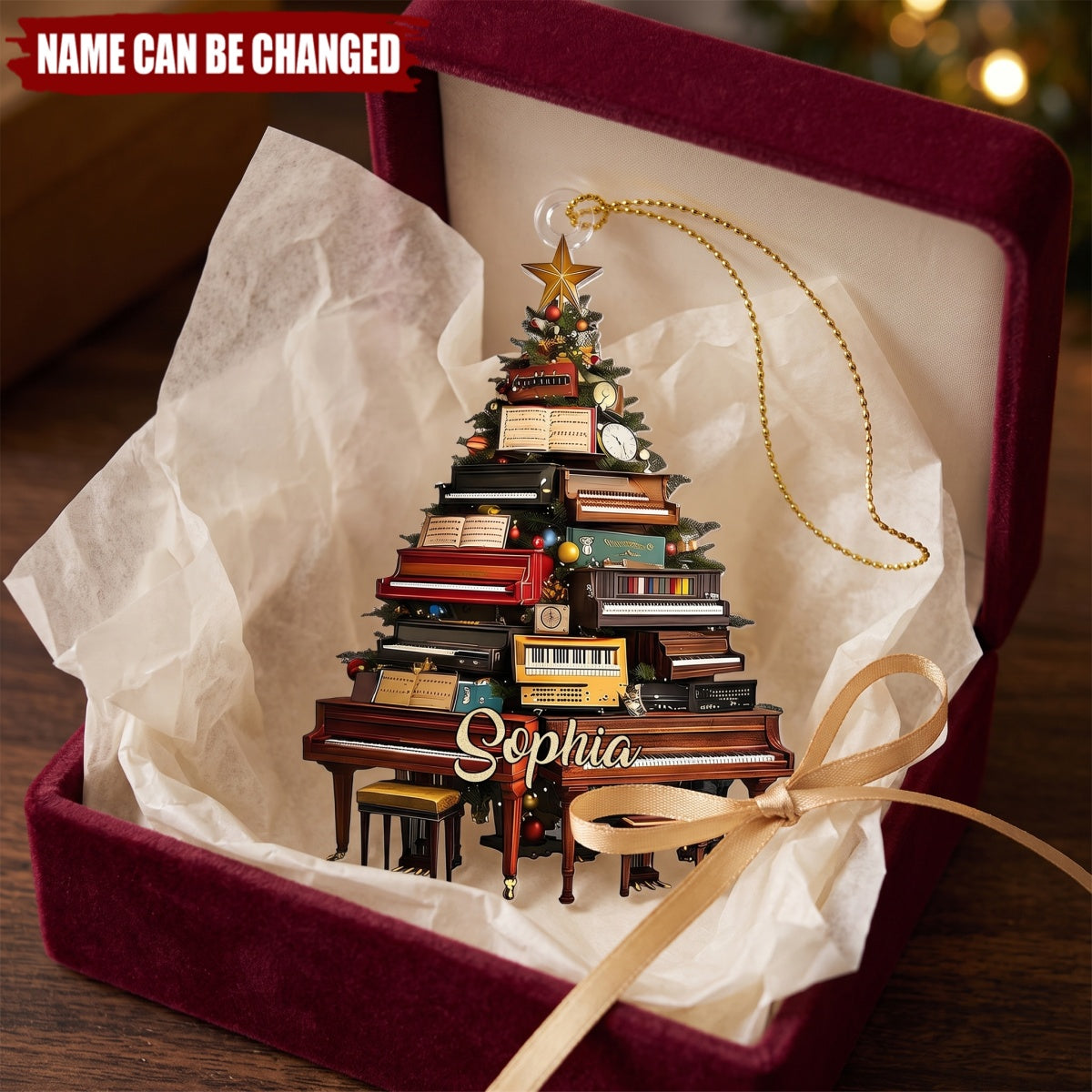 Classic Piano Tree - Personalized Acrylic Custom Shape Ornament