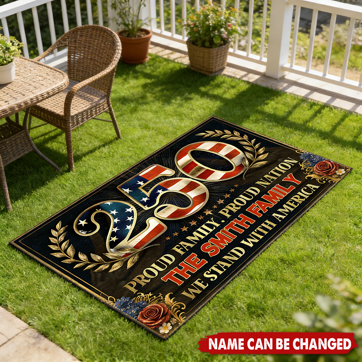 Proud Family. Proud Nation - Personalized Doormat