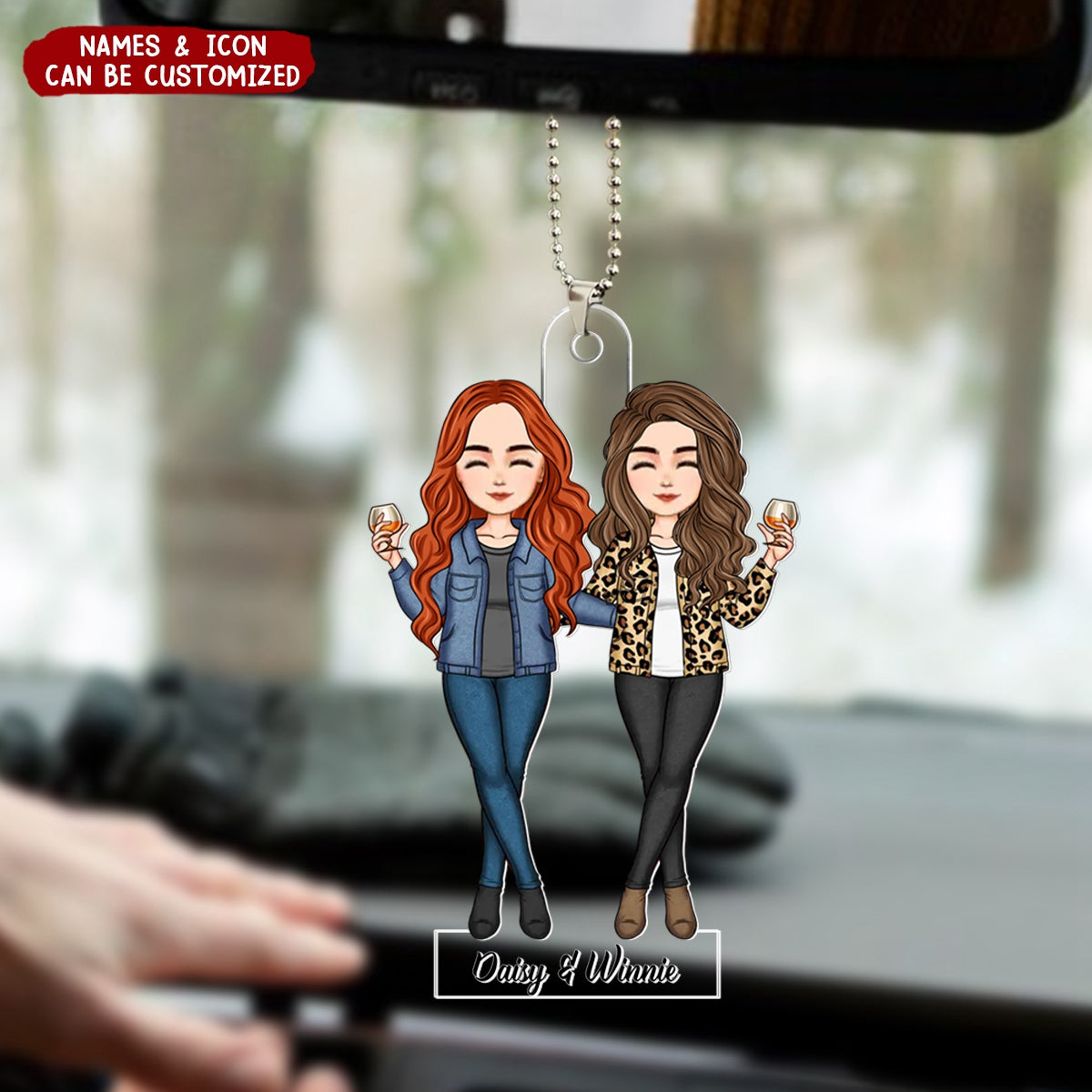 Best Friends Drink Together Personalized Acrylic Ornament