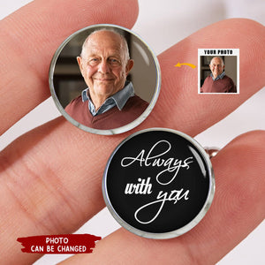 Personalized Always With You Memorial Photo Cufflinks