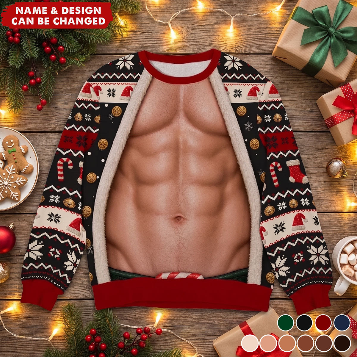 Personalized Ugly Christmas Couple Sweatshirt - Gift For Husband & Wife