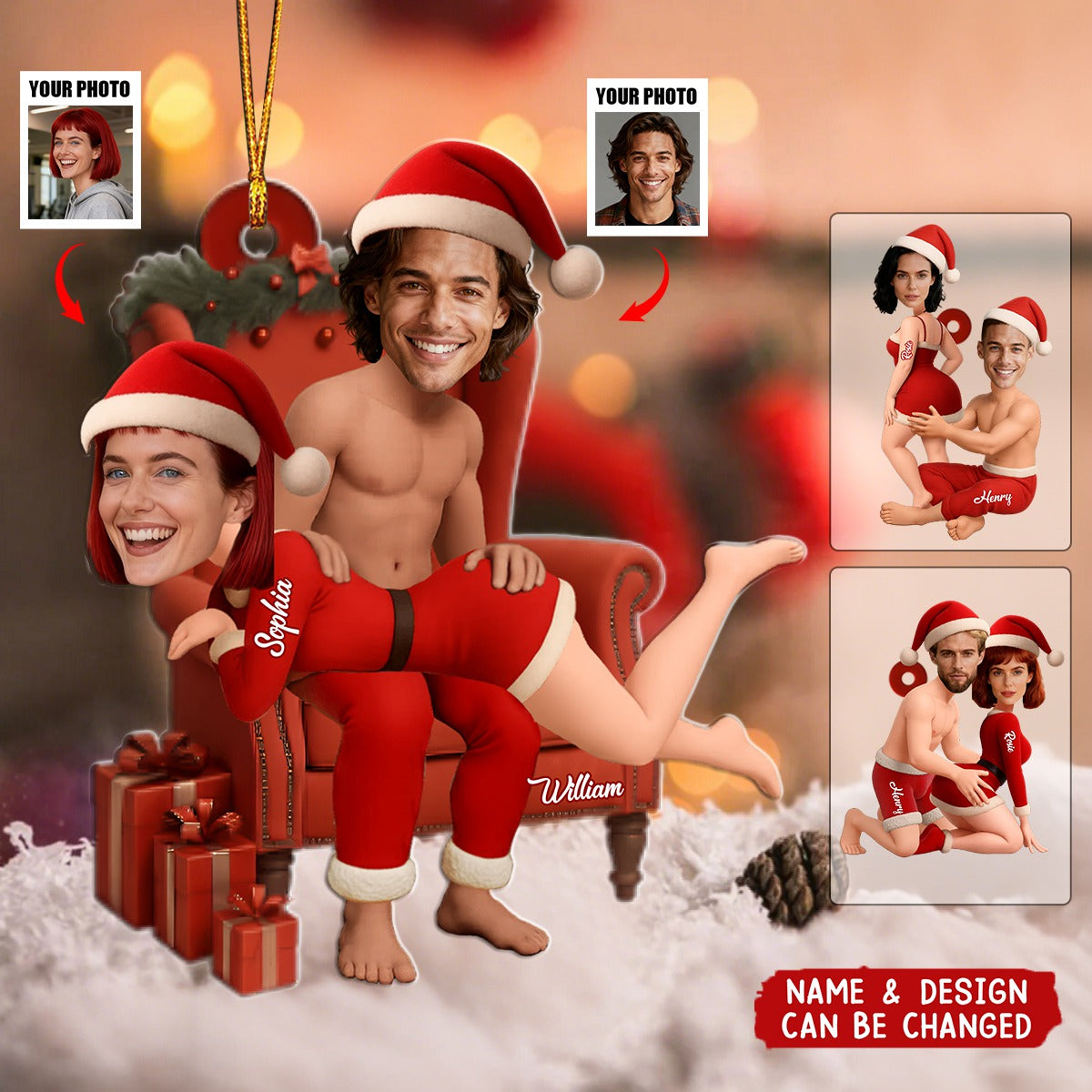 Funny Gift For Your Love - Personalized Couple Custom Shaped Ornament