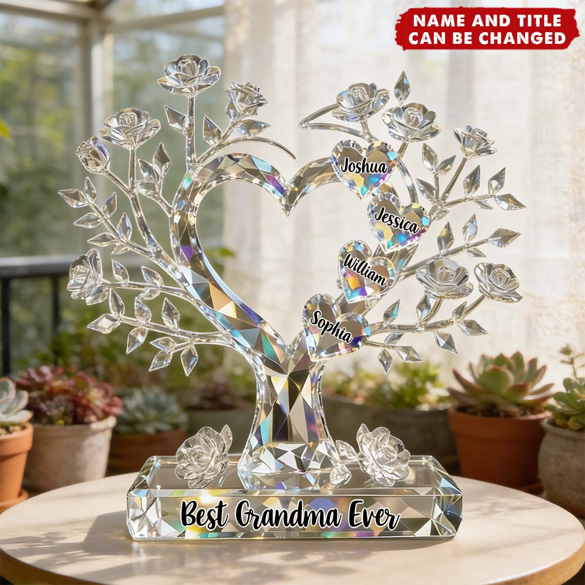 Flowers For Mom - Personalized Custom Shaped Acrylic Plaque, Gifts For Mom