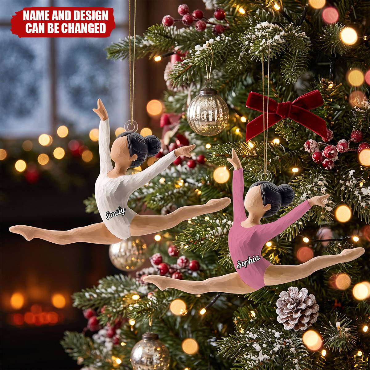 Personalized Gymnastics Christmas Ornament, Custom Ballet Girl Dancer Keepsake, Gymnast Christmas Acrylic Ornament, Sports Team 2026 Gift