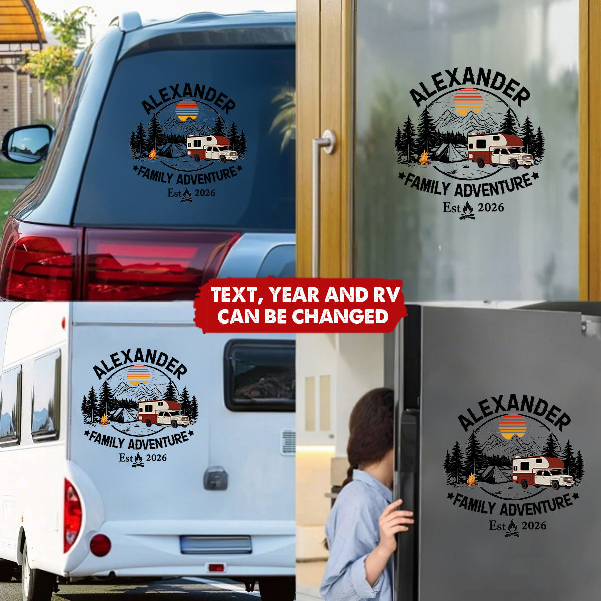 All Family Adventure Are Wonderful - Personalized Decal