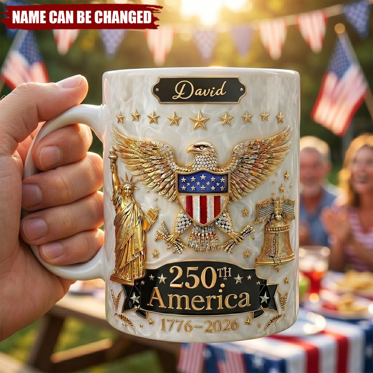 1776-2026 Patriotic Independence Day - Personalized Custom Coffee Mug