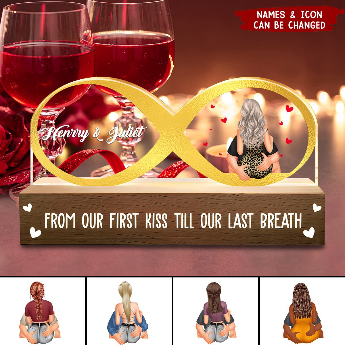 From Our First Kiss Till Our Last Breath - Personalized LED Night Light