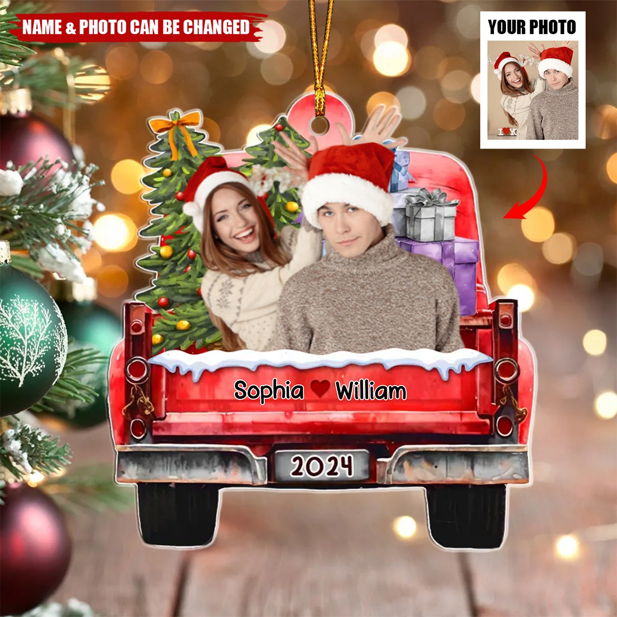 Custom Photo You And I Are The Perfect Christmas Story - Couple Personalized Custom Ornament - Acrylic Custom Shaped - Christmas Gift For Husband Wife, Anniversary