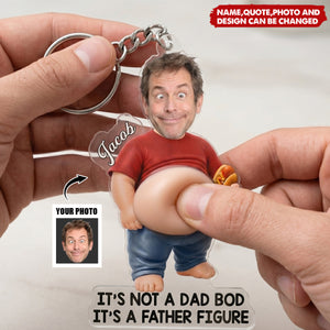 Dad Bod in Progress – Personalized Acrylic Keychain, Gifts for Dad and Grandpa