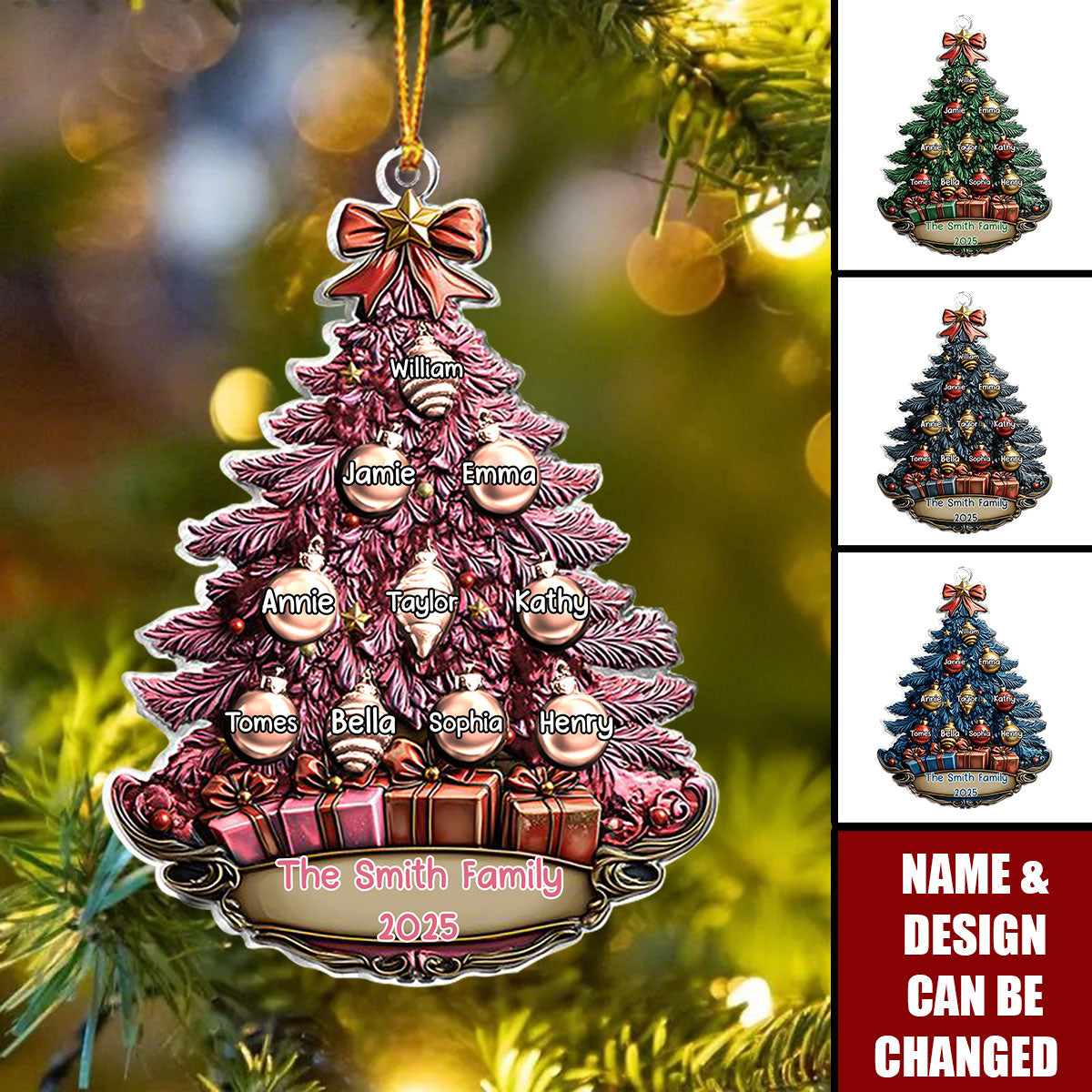 Merry Christmas - Personalized Family Custom Shaped Ornament