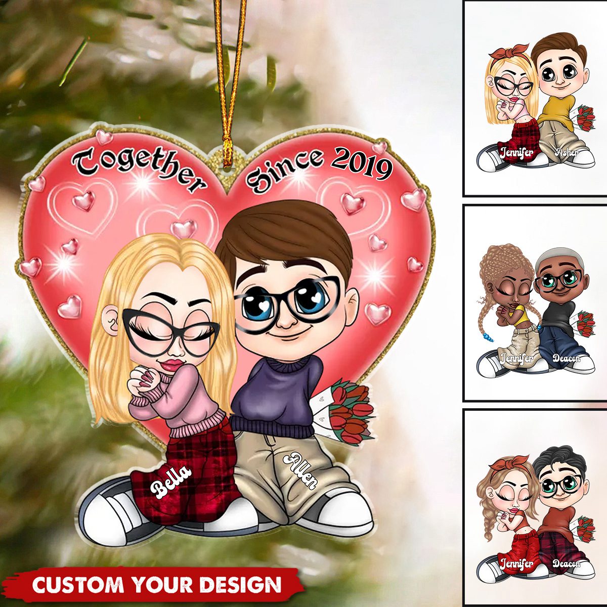 Always Love You - Personalized Acrylic Heart Ornament