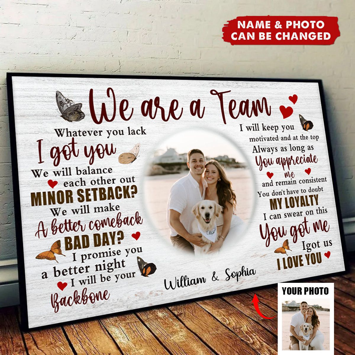 We Are A Team - Anniversary Gifts - Personalized Poster Prints