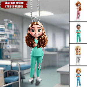 3D Effect Nurse Nutrition Facts  - Personalized Acrylic Ornament