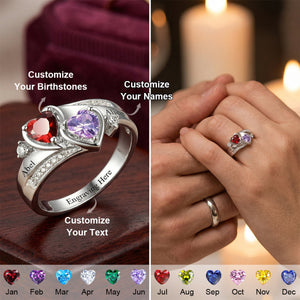 Personalized Couple's Duo Birthstone Ring
