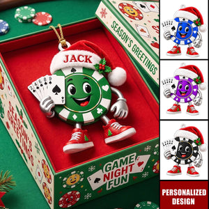 Personalized Poker Chip Acrylic Ornament — Gift For Poker Players & Card Game Lovers