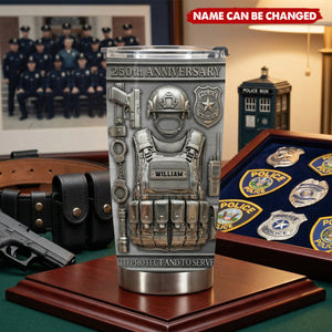To Protect And To Serve - Personalized Stainless Steel Tumbler, Gift For Police
