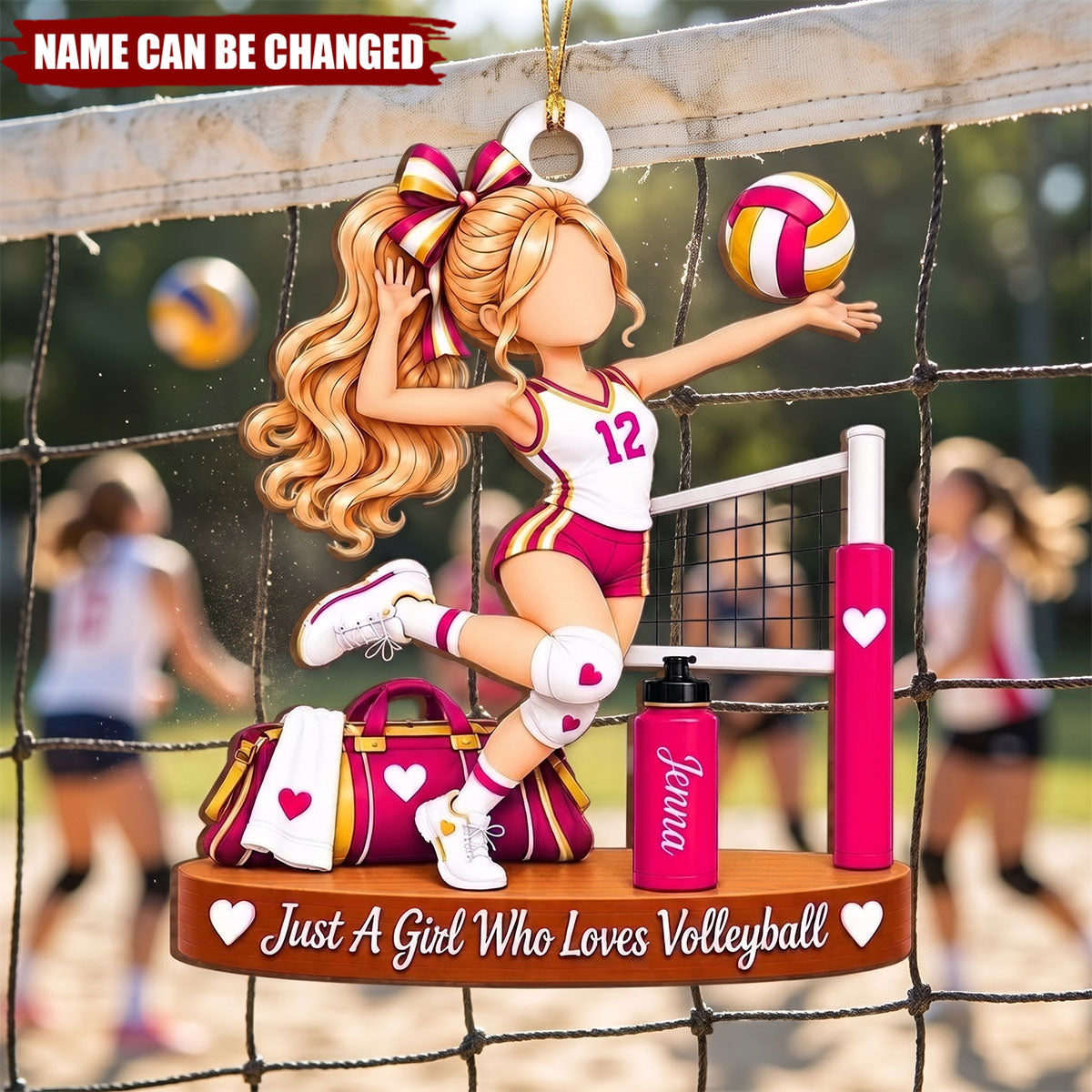 Just A Girl Who Loves Volleyball Personalized Acrylic Ornament - Christmas Keepsake