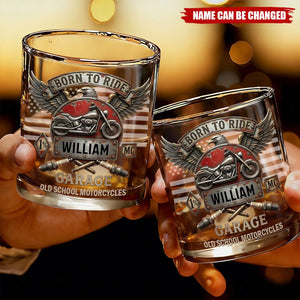 Born To Ride  - Personalized Whiskey Glass, Gifts For Bikers