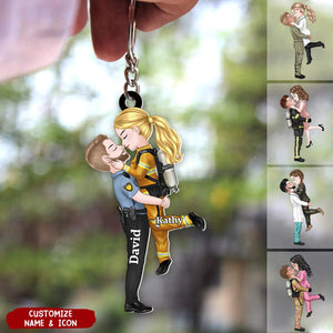 Lift You Up Occupation Couple - Personalized Acrylic Keychain