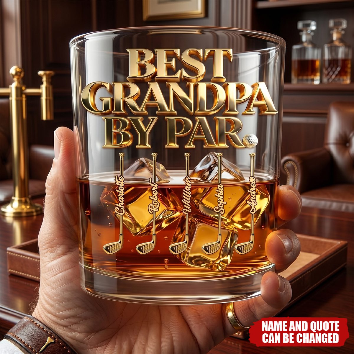 Legendary Golf Dad - Personalized Whiskey Glass,  Father's Day Gift For Dad, Grandpa