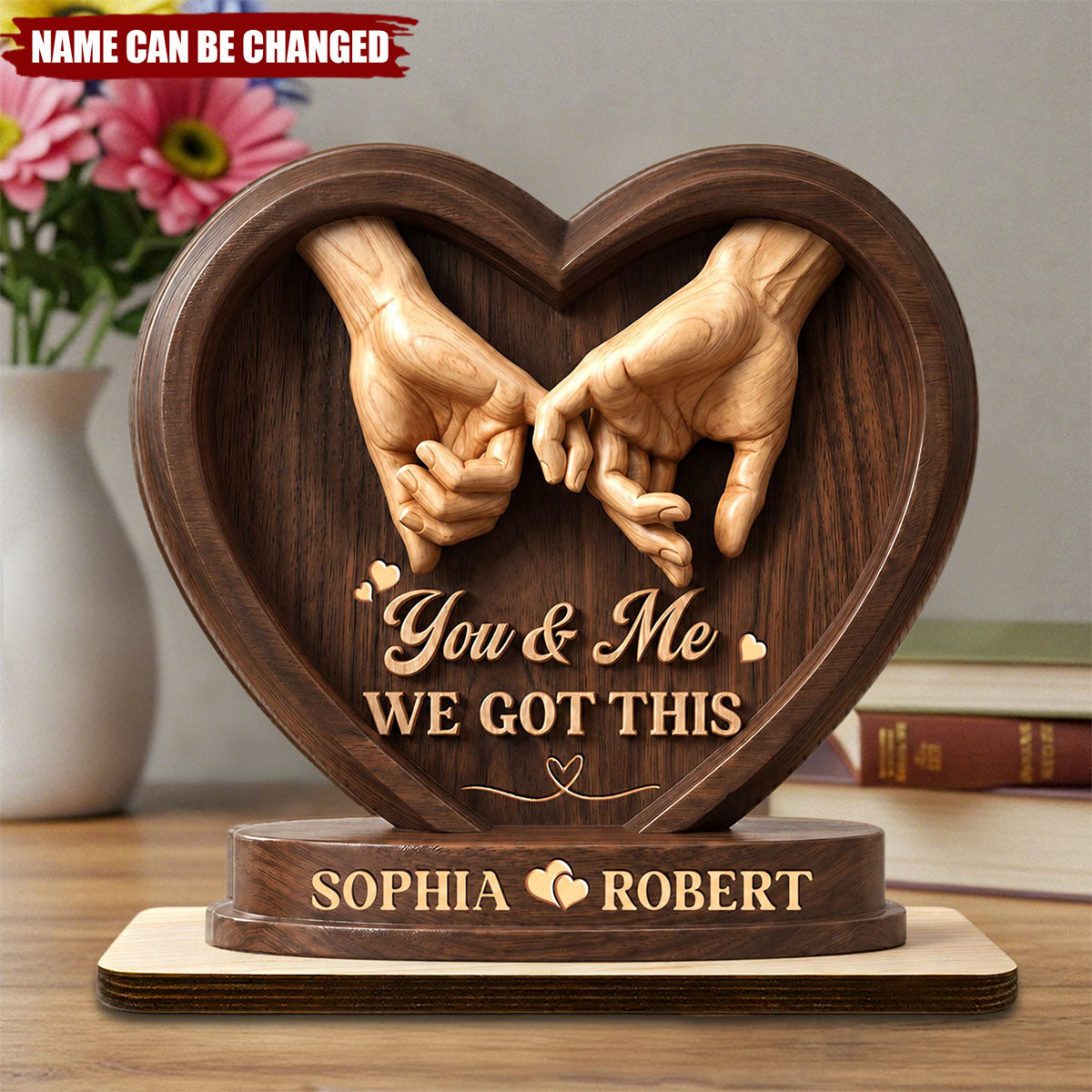 Love Held Forever - Personalized 2-Layer Wood Plaque