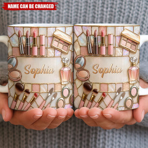 Glamorous Makeup Lover, Personalized Coffee Mug, Gift For Her