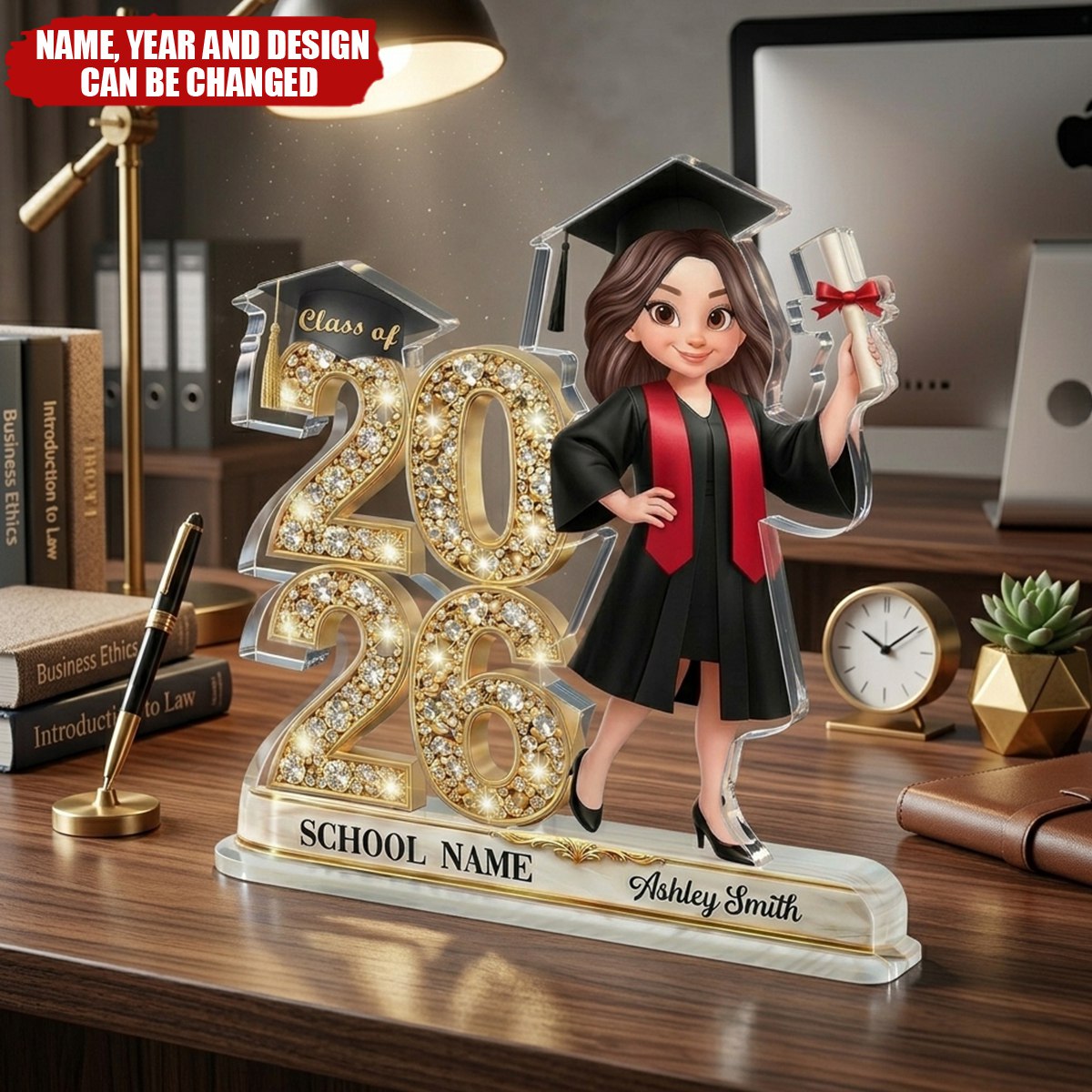 Class Of Year Graduation Behind You All Your Dream - Personalized Acrylic Block Plaque