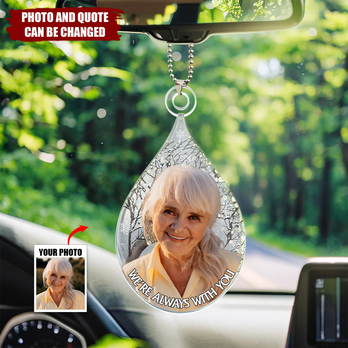 Custom Photo I'm Always With You - Personalized Car Ornament