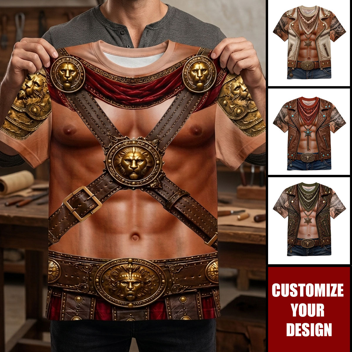 Custom Roman Gladiator T-shirt - Personalized Birthday Gifts For Husband, Son, Grandson, Yourself - Still Got Armor