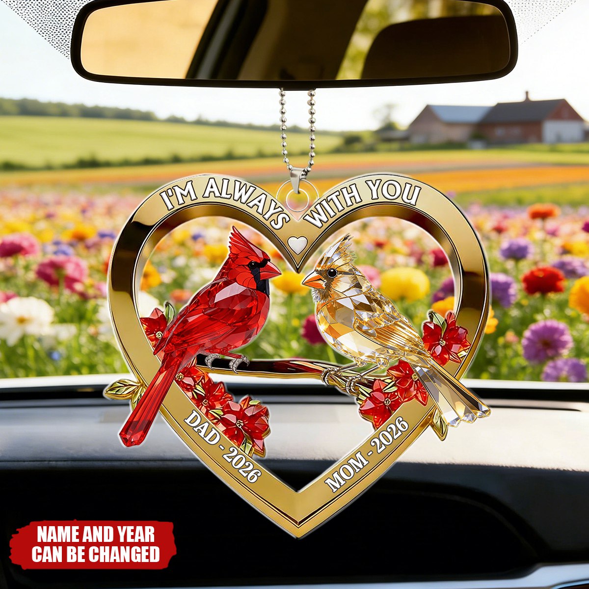 Those We Love Don't Go Away They Walk Beside Us Every Day - Personalized Car Acrylic Hanging Ornament