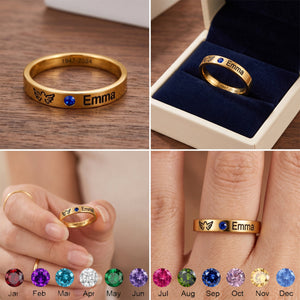 Always in Our Hearts - Personalized Birthstone Ring