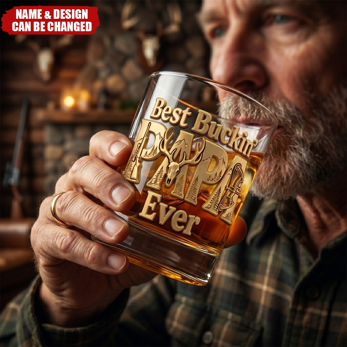 The Best Hunting Dad Drinking Glass - Personalized Gifts For Dads