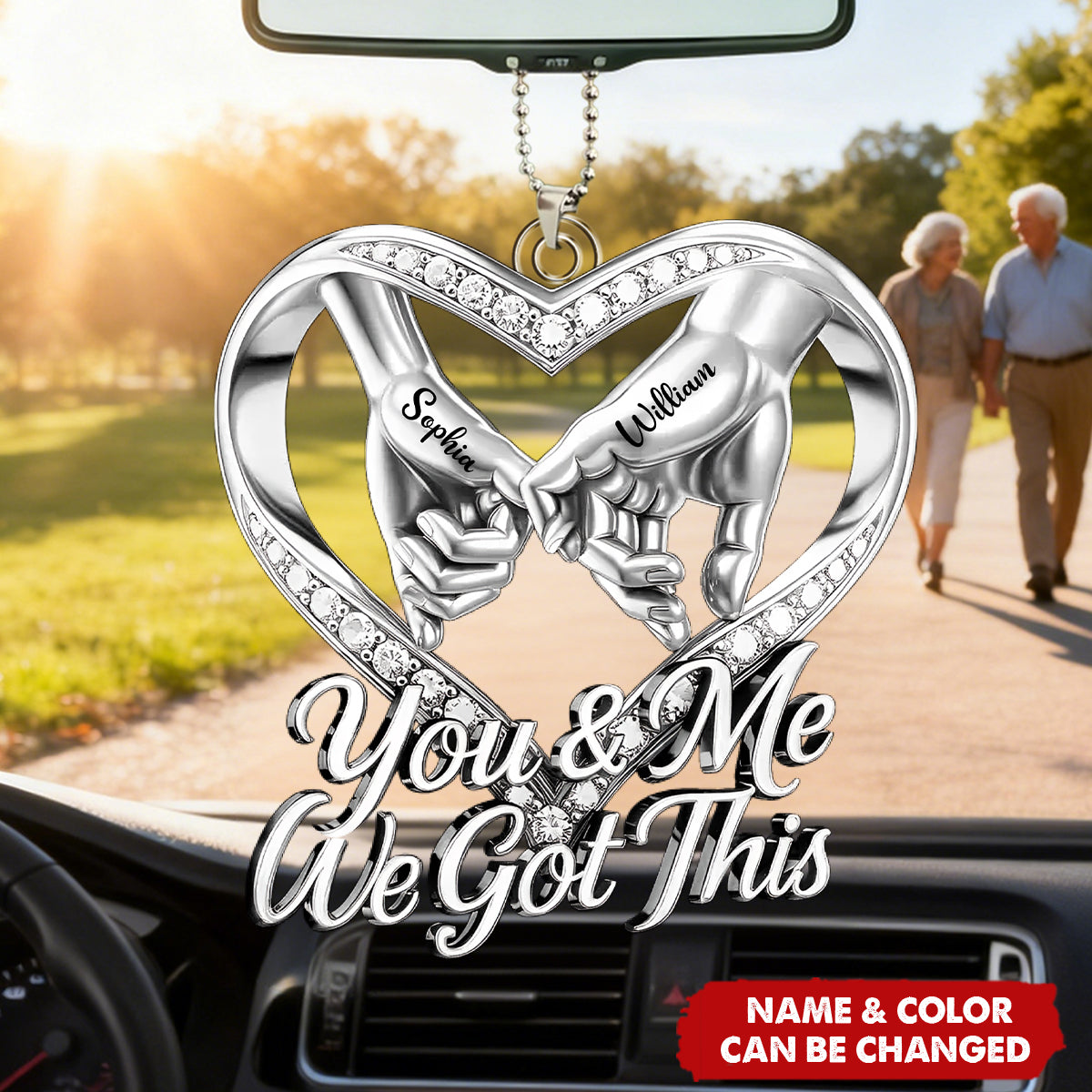 Custom Acrylic Car Ornament - Personalized Anniversary Wedding Gifts