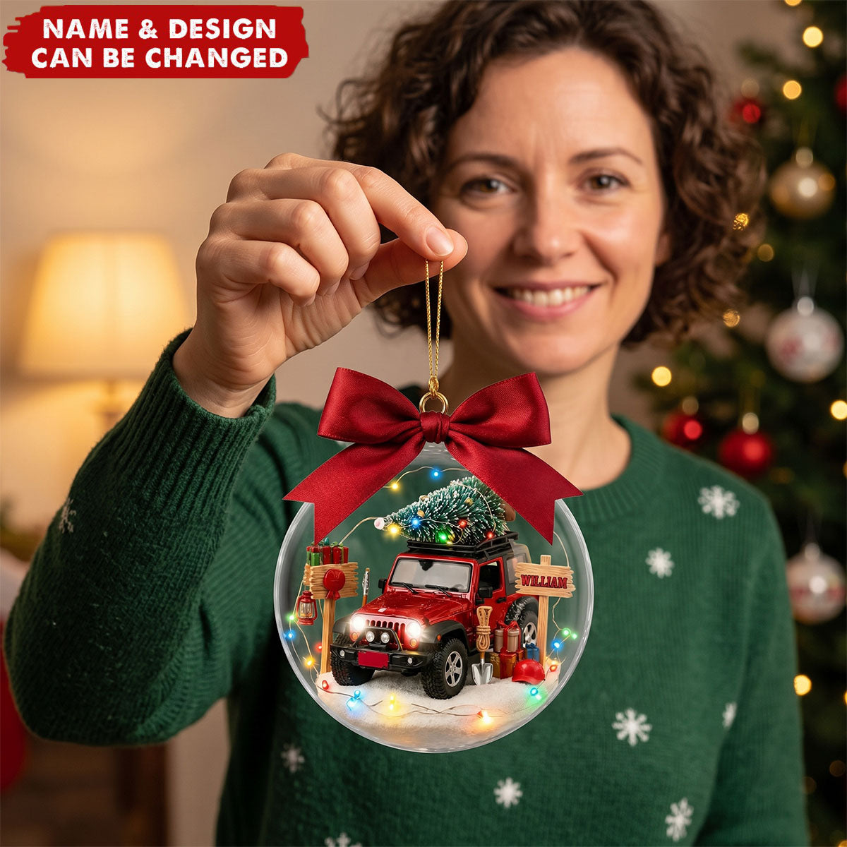 Personalized Off Road Christmas Ornament, Custom Name Jeep Style Ornament, Adventure Car Christmas Gift