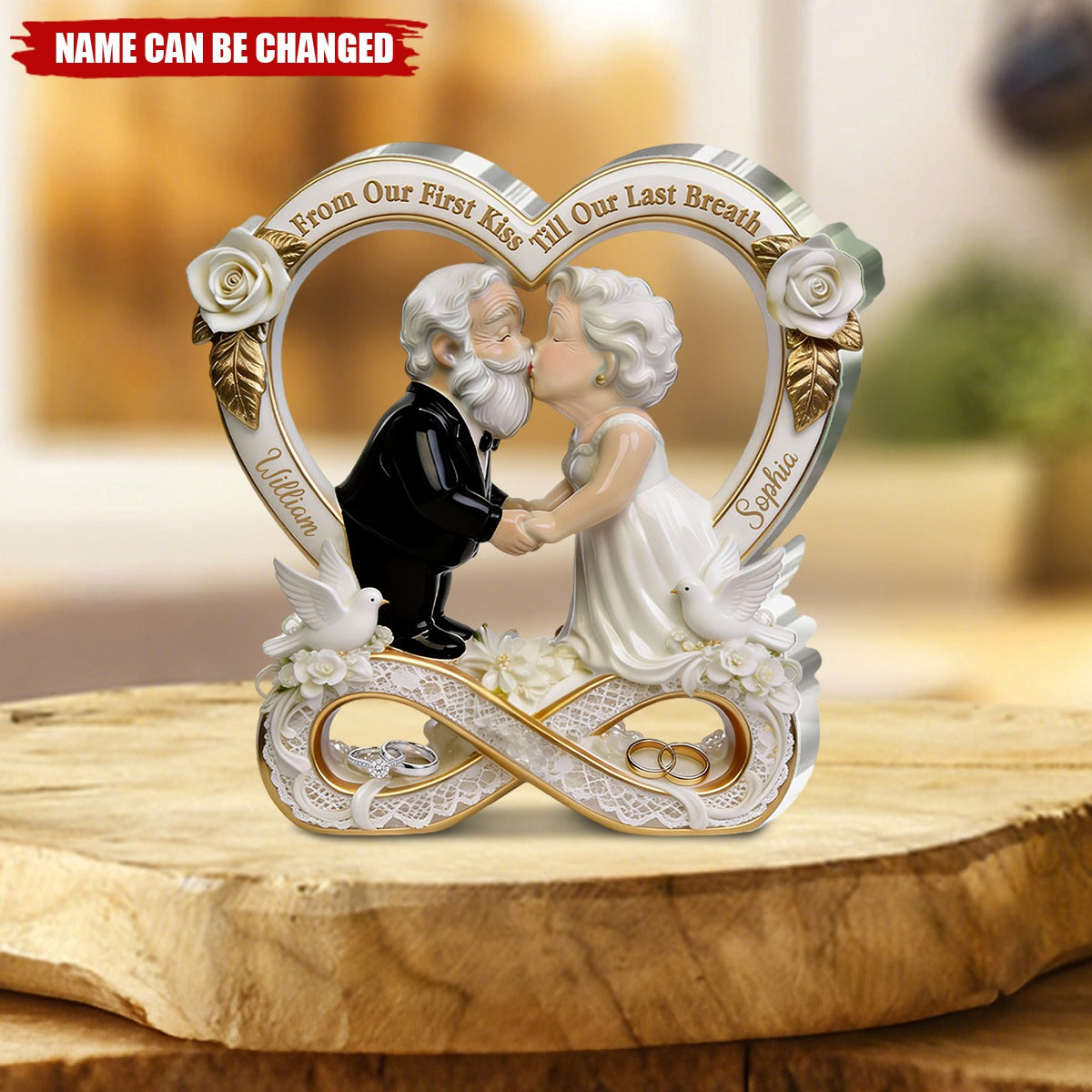 From Our First Kiss Till Our Last Breath Anniversary Gift For Couples - Custom Shaped Acrylic Plaque