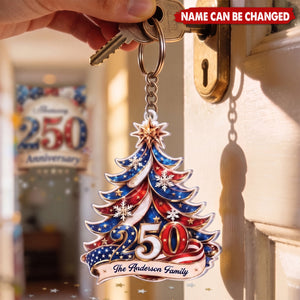 Patriotic Family – Personalized Keychain