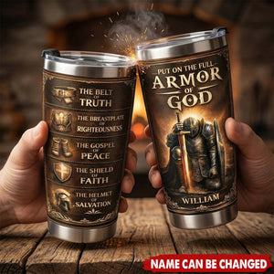 Armor of God  - Personalized Stainless Steel Tumbler, Gift For Christian