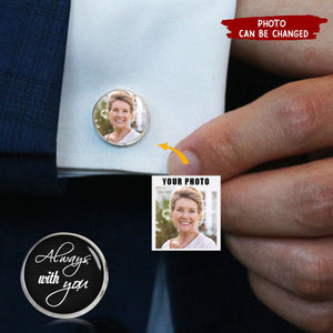 Personalized Always With You Memorial Photo Cufflinks