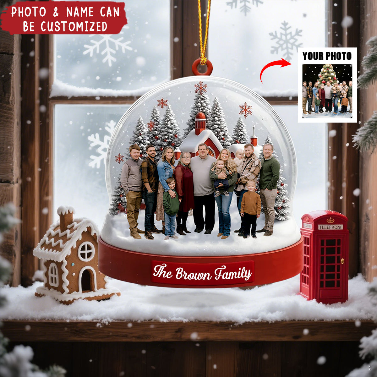 Custom Photo Together Is The Best Place To Be - Personalized Acrylic Ornament, Christmas Birthday Gifts