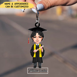 Happy Graduation - Personalized Acrylic Keychain, Gift For Friends Family On Graduation Day