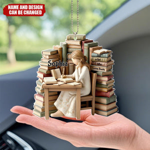 Just A Girl Who Loves Books Car Hanging Ornament, Gift For Book Lovers